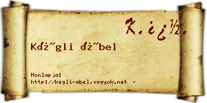 Kégli Ábel névjegykártya